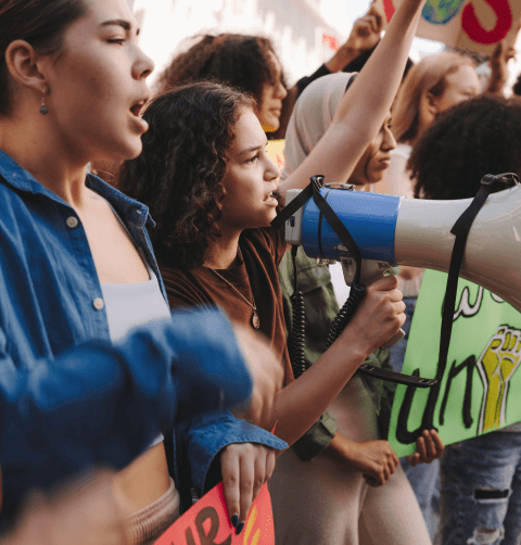 people on a peaceful protest