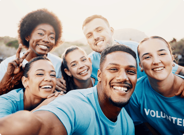 Diverse Group smiling